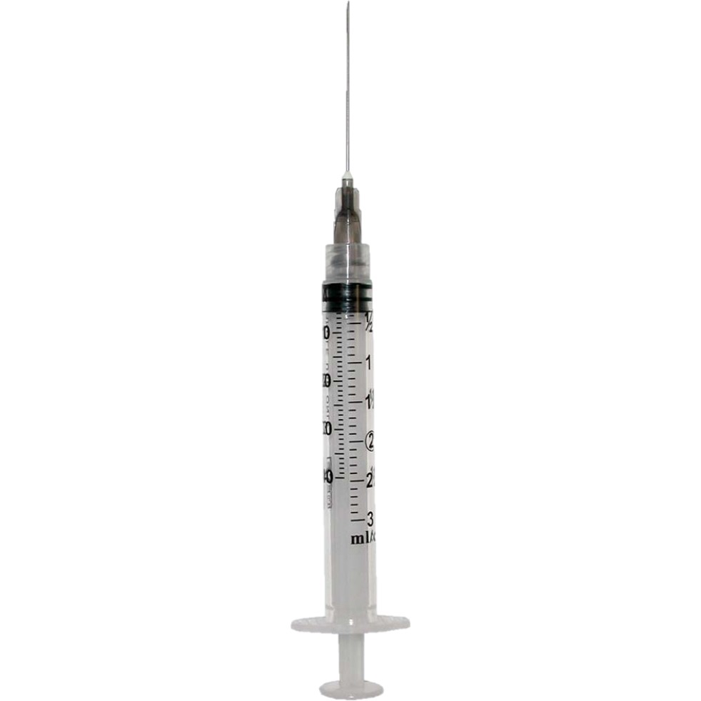 Syringe 3cc with Hypodermic Needle ExelInt® 3 mL .. .  .  